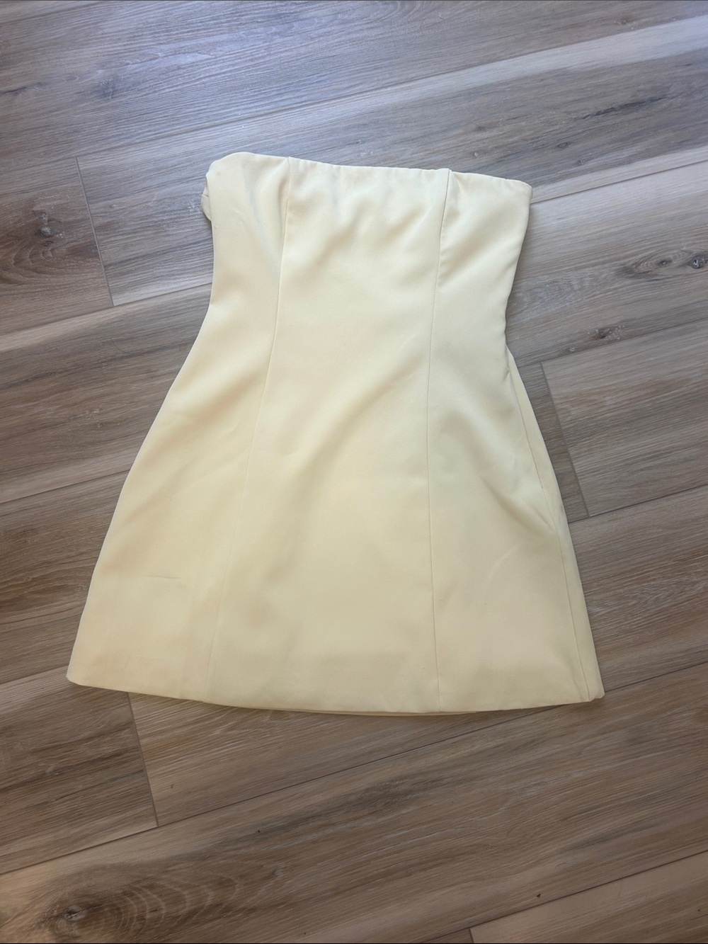 Peppermayo Strapless Pale Yellow Mini Dress